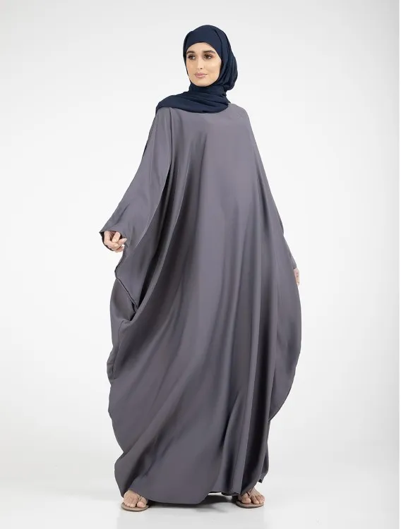 Grey Batwing Abaya