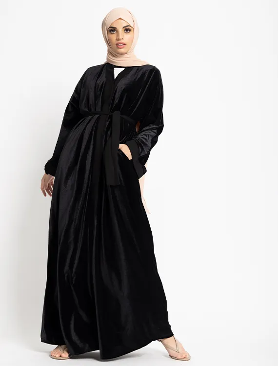 Velvet Open Abaya 