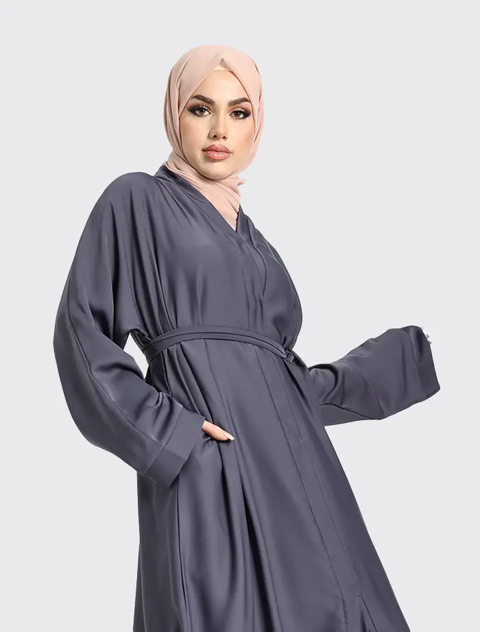 Grey Open Abaya