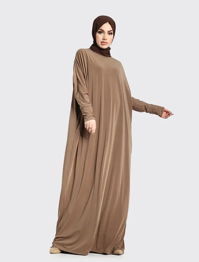 Mocha Batwing Jersey Abaya