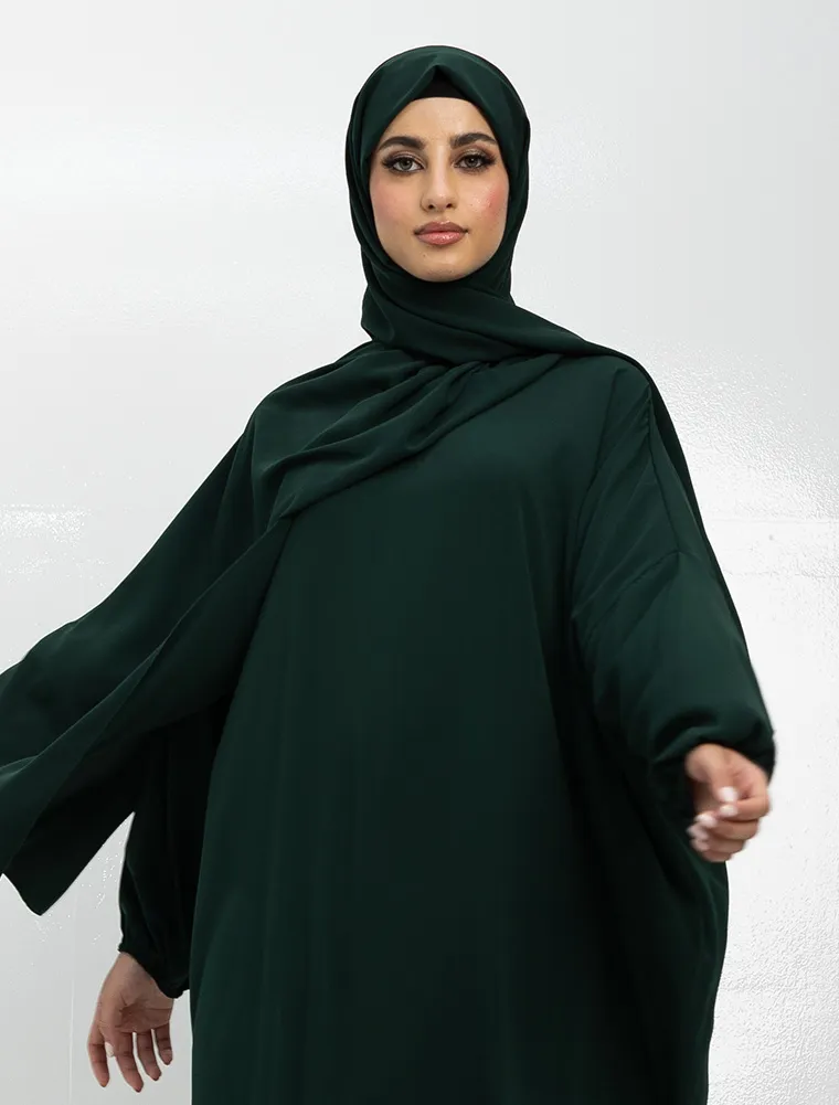 Green Instant Hijab Abaya
