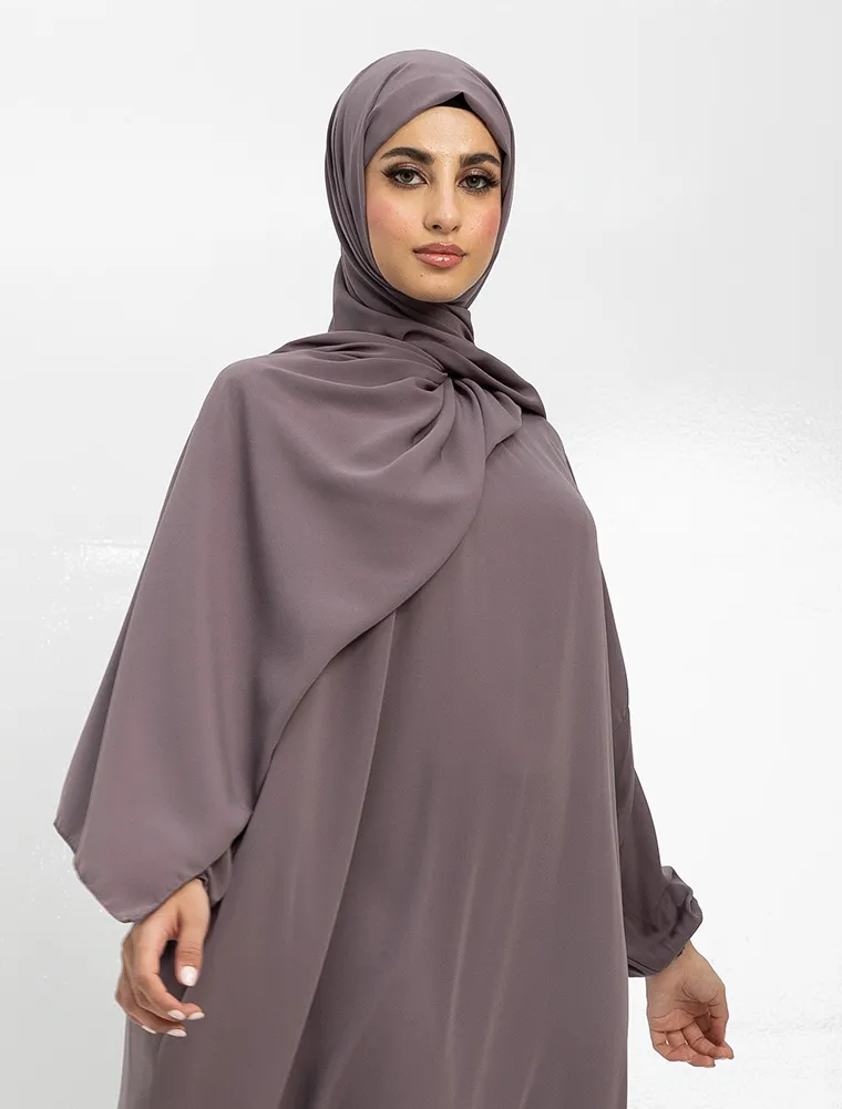 Mauve Instant Hijab Abaya