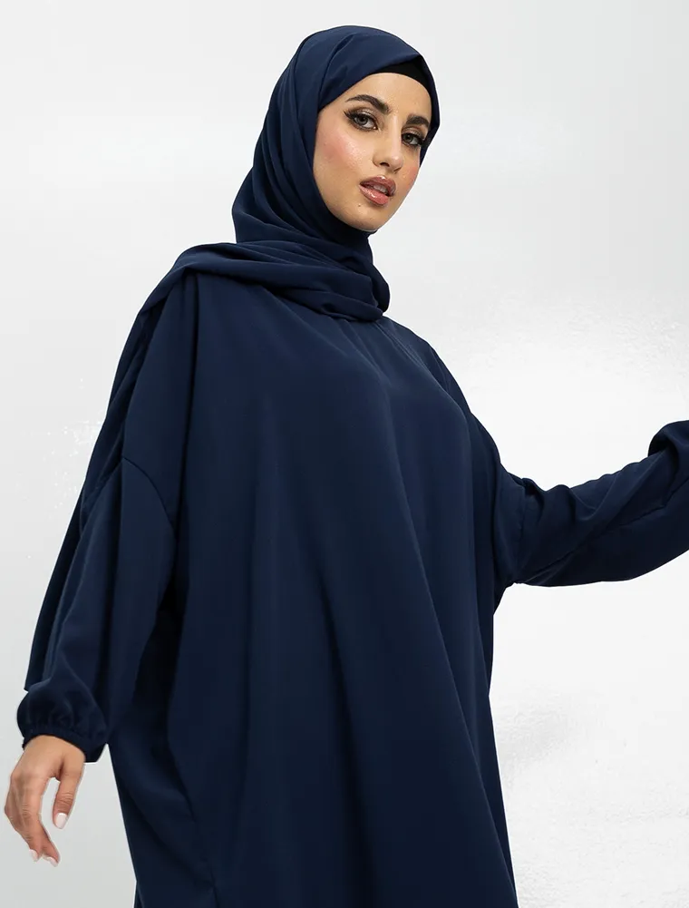 Navy Instant Hijab Abaya