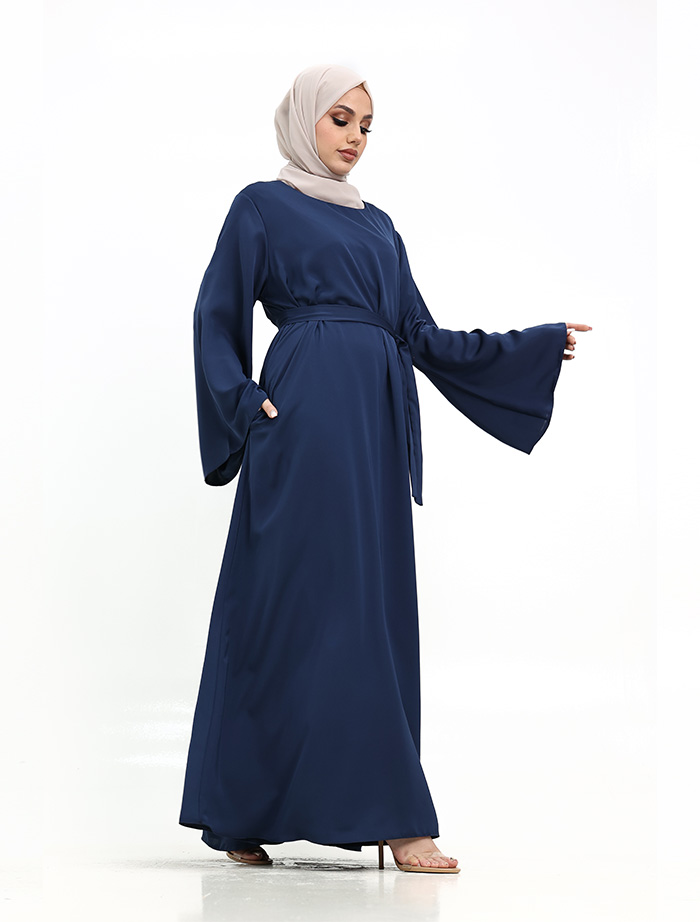 Navy Wide Sleeve Plain Abaya
