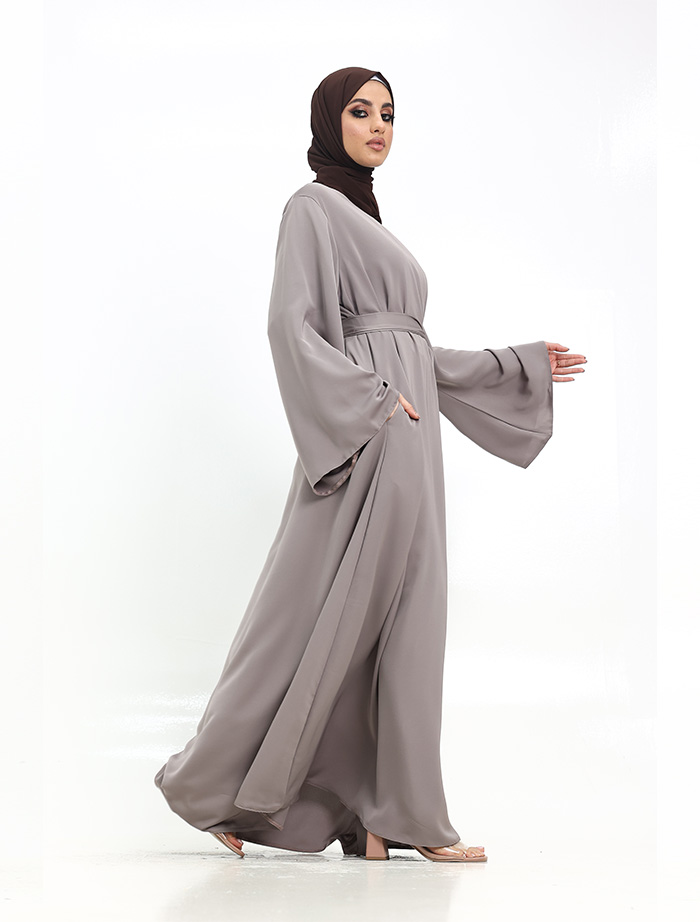 Stone Wide Sleeve Plain Abaya