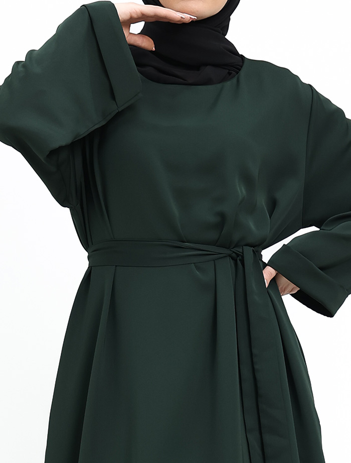 Green Cuff Plain Abaya