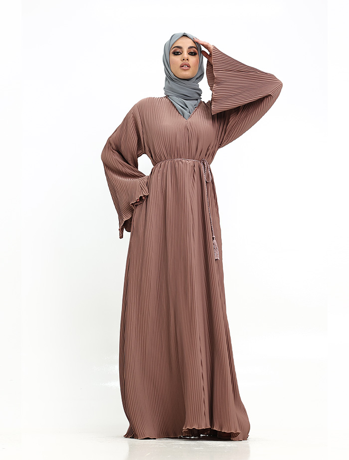 Mocha Pleated Abaya