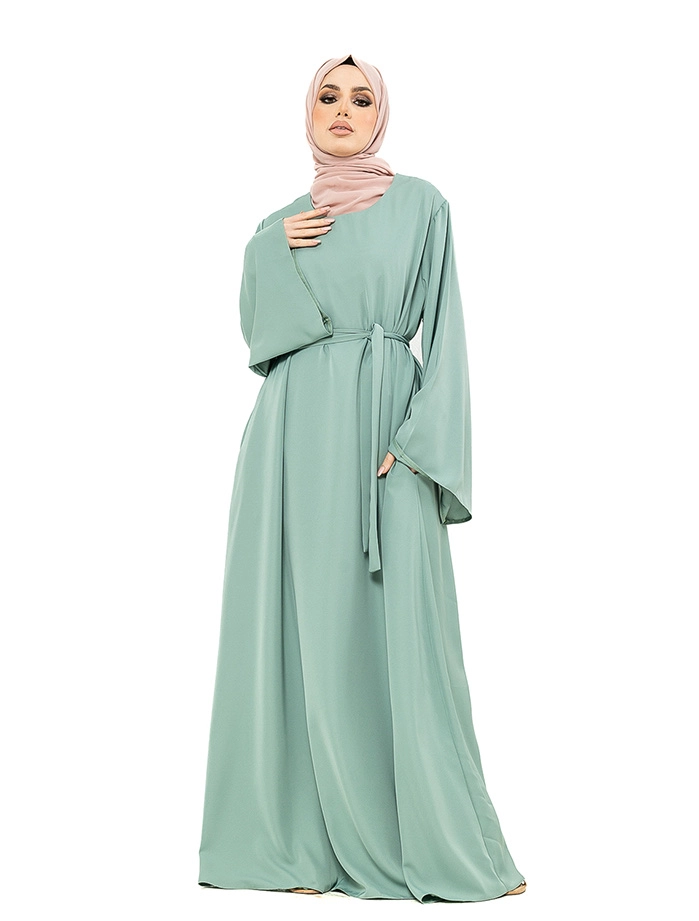 Mint Wide Sleeve Plain Abaya