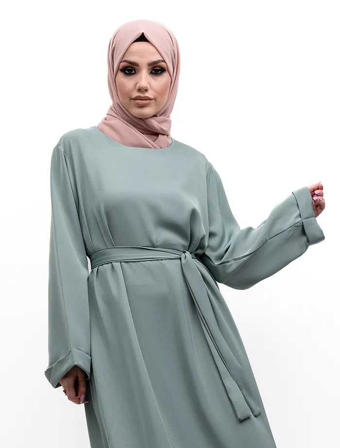 Mint Cuff Plain Abaya
