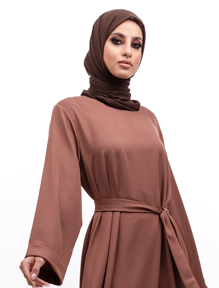 Mocha Cuff Plain Abaya