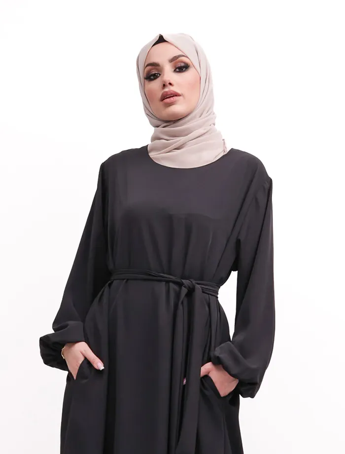 Black Crepe Essential Abaya