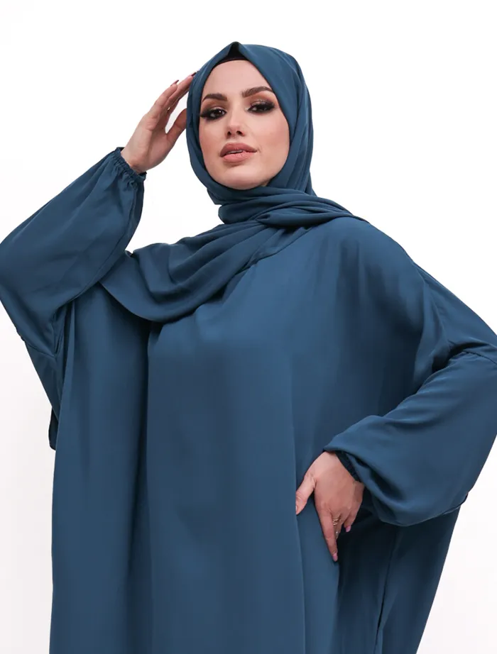 Petrol Blue Instant Hijab Abaya