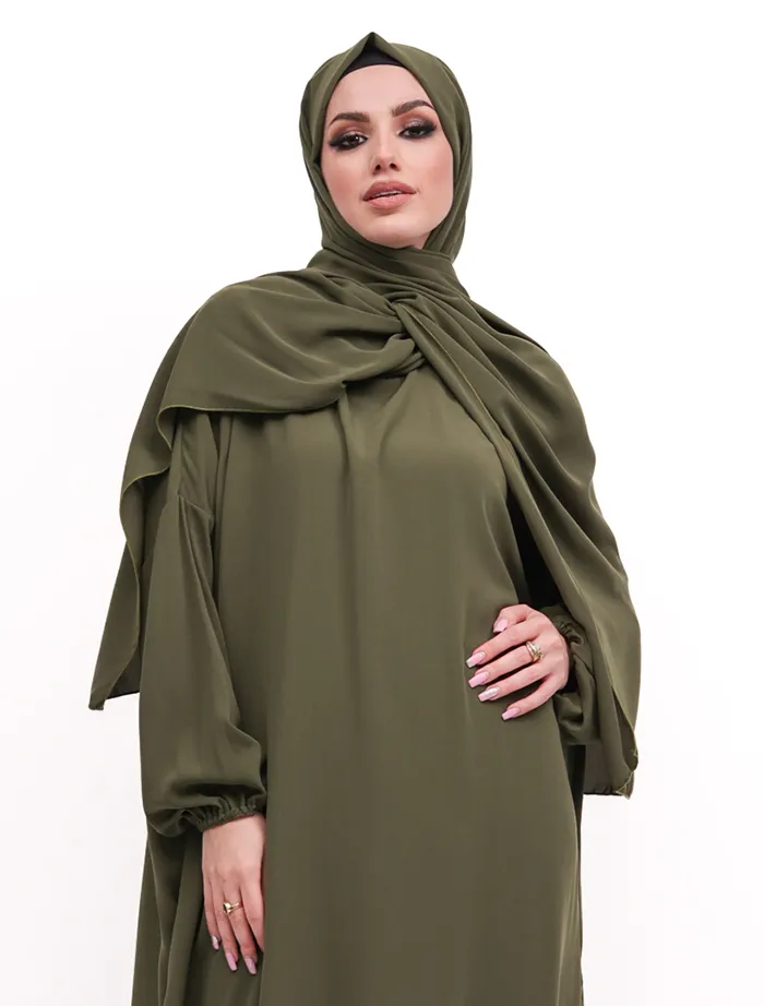 Olive Instant Hijab Abaya