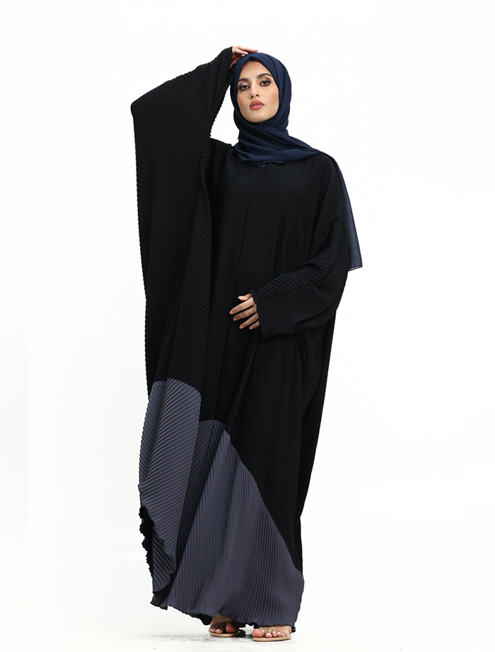 Grey Pleated Batwing