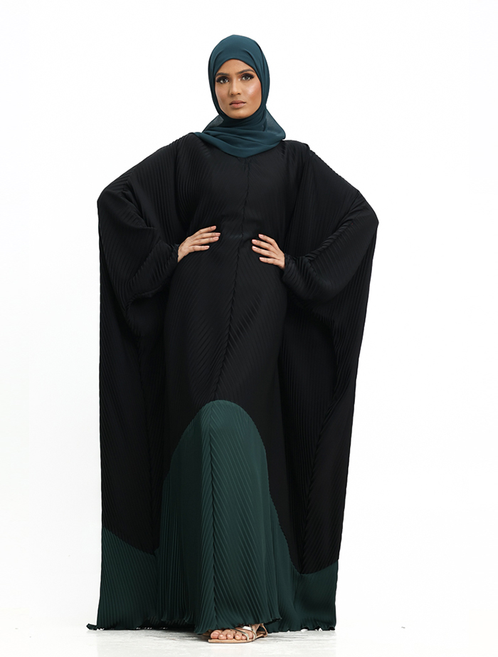 Green Pleated Batwing