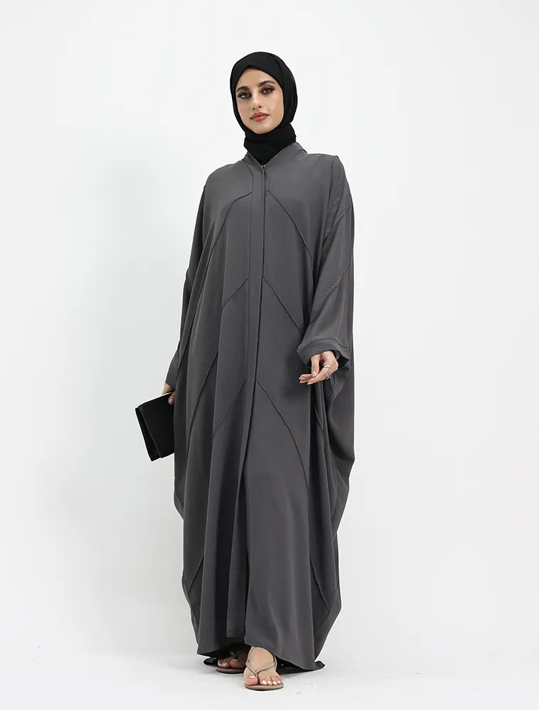 Grey Linen Feel Batwing