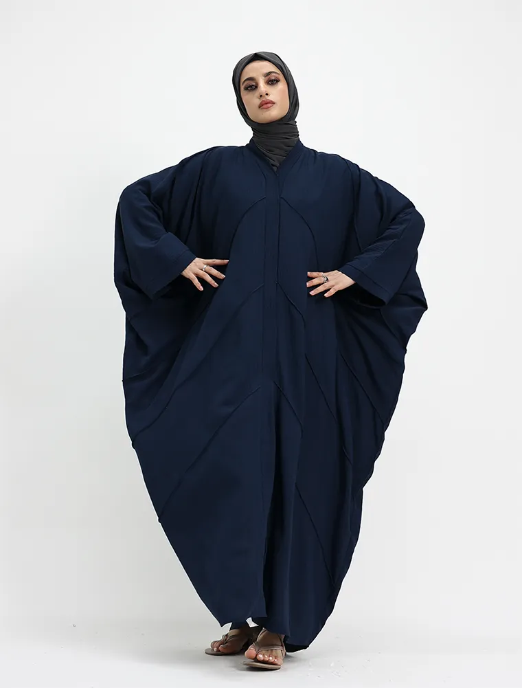 Navy Linen Feel Batwing