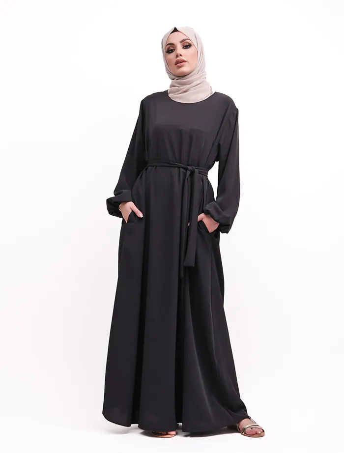 Black Crepe Essential Abaya